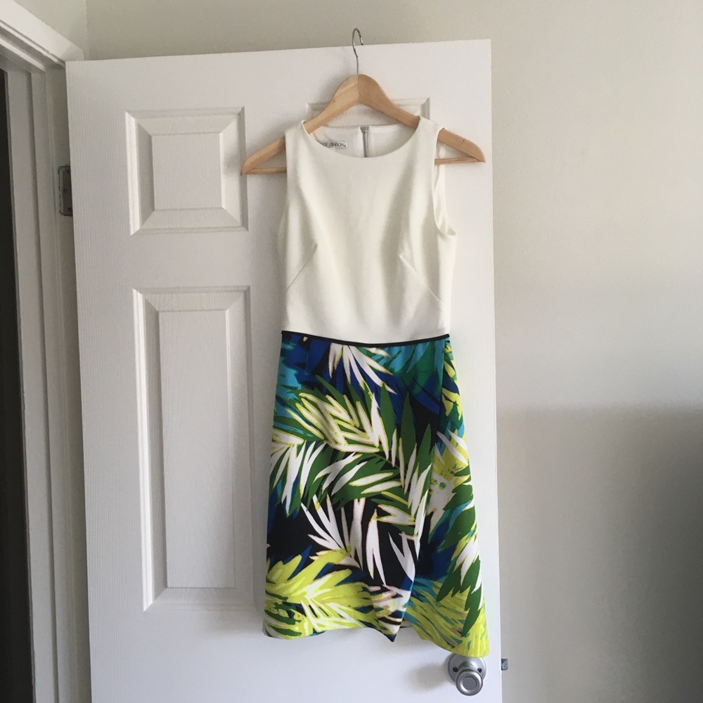 Maggy London tropical color block dress